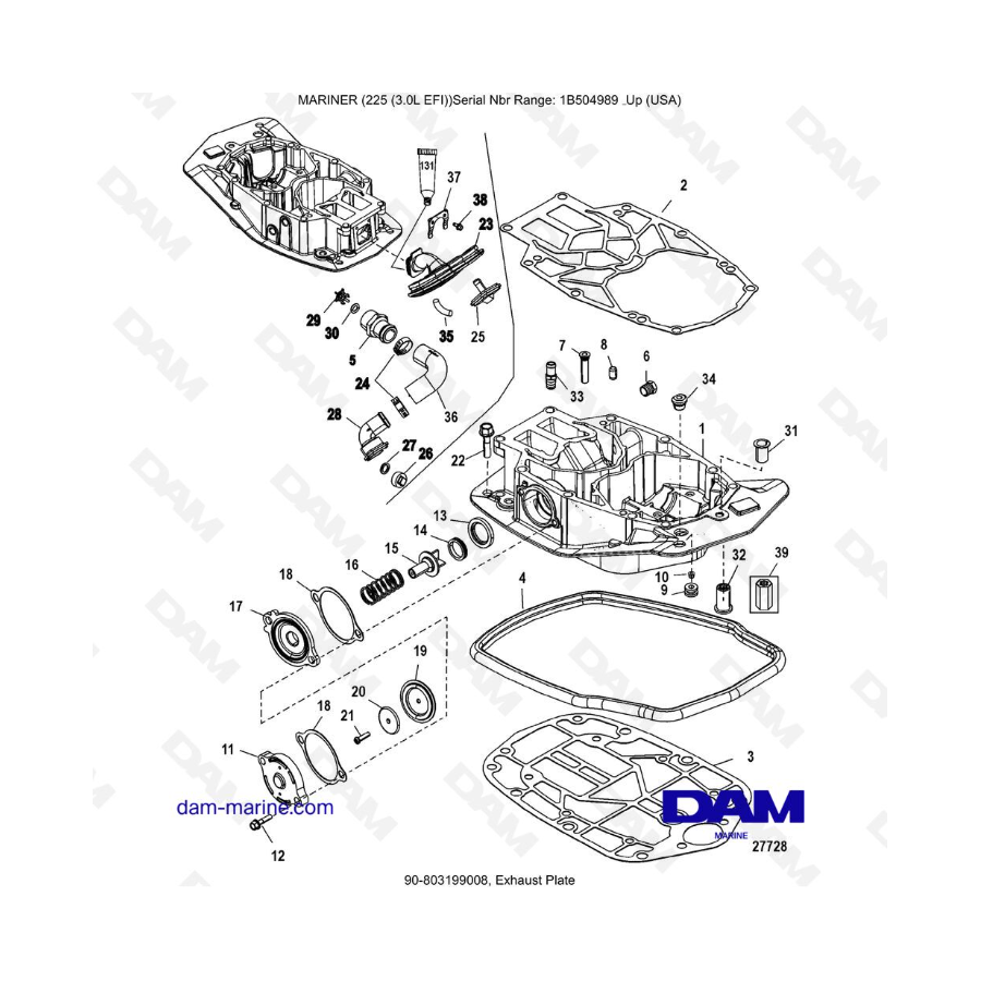 Mercury Mariner 225 EFI - Exhaust Plate