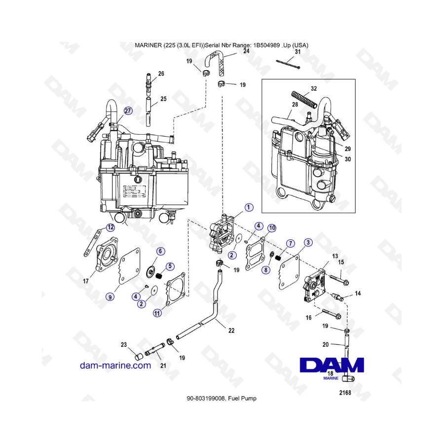 Mercury Mariner 225 EFI - Bomba de combustible