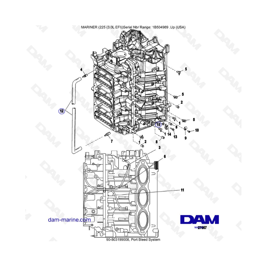 Mercury Mariner 225 EFI - Port Bleed System