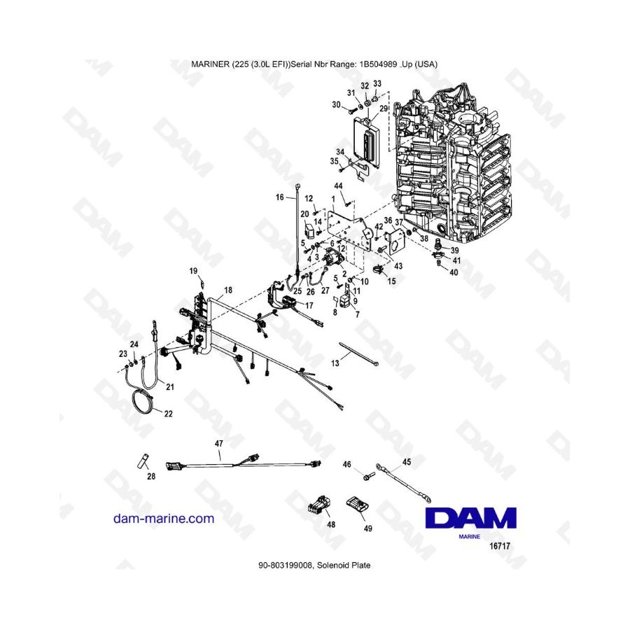 Mercury Mariner 225 EFI - Placa de solenoide