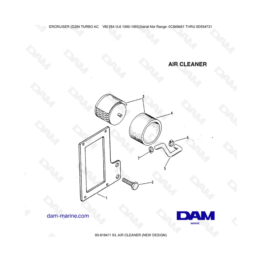 Mercruiser D254 TURBO AC - AIR CLEANER (NEW DESIGN)