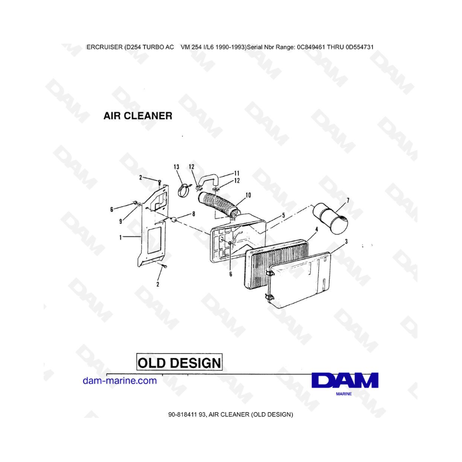 Mercruiser D254 TURBO AC - AIR CLEANER (OLD DESIGN)