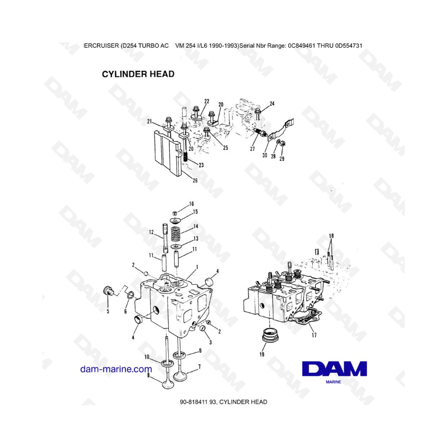 Mercruiser D254 TURBO AC - CYLINDER HEAD