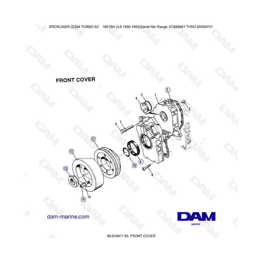 Mercruiser D254 TURBO AC - FRONT COVER