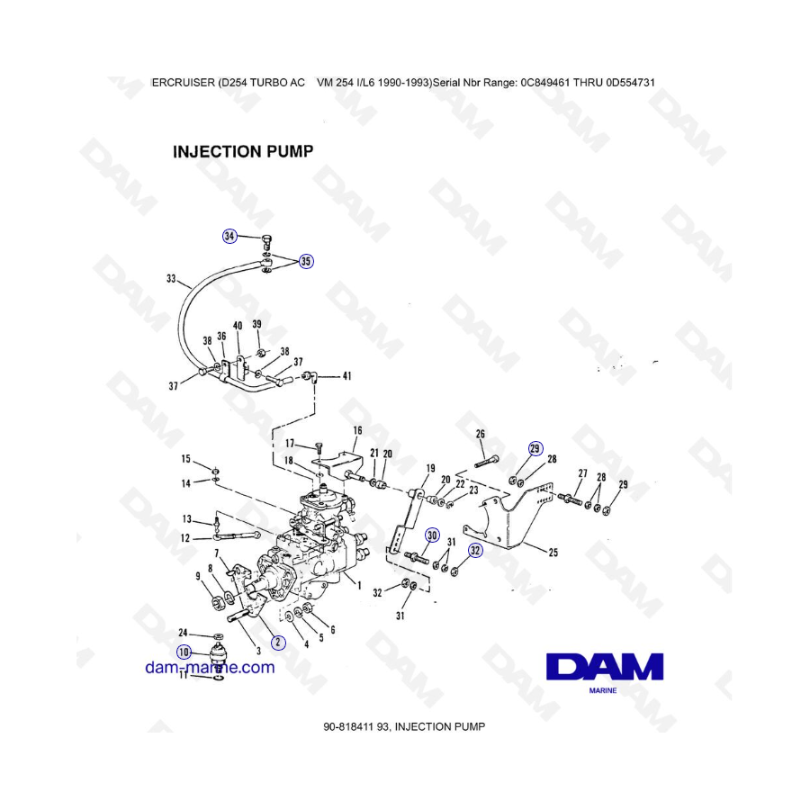 Mercruiser D254 TURBO AC - BOMBA DE INYECCION