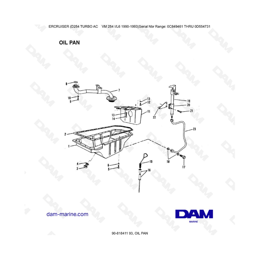 Mercruiser D254 TURBO AC -  OIL PAN