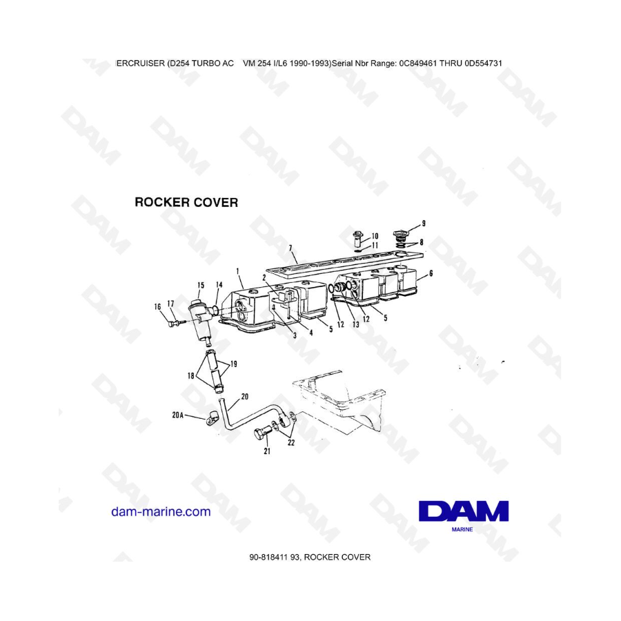 Mercruiser D254 TURBO AC - ROCKER COVER