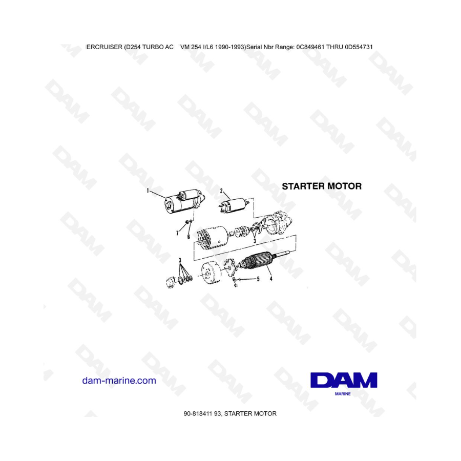 Mercruiser D254 TURBO AC - MOTOR DE ARRANQUE