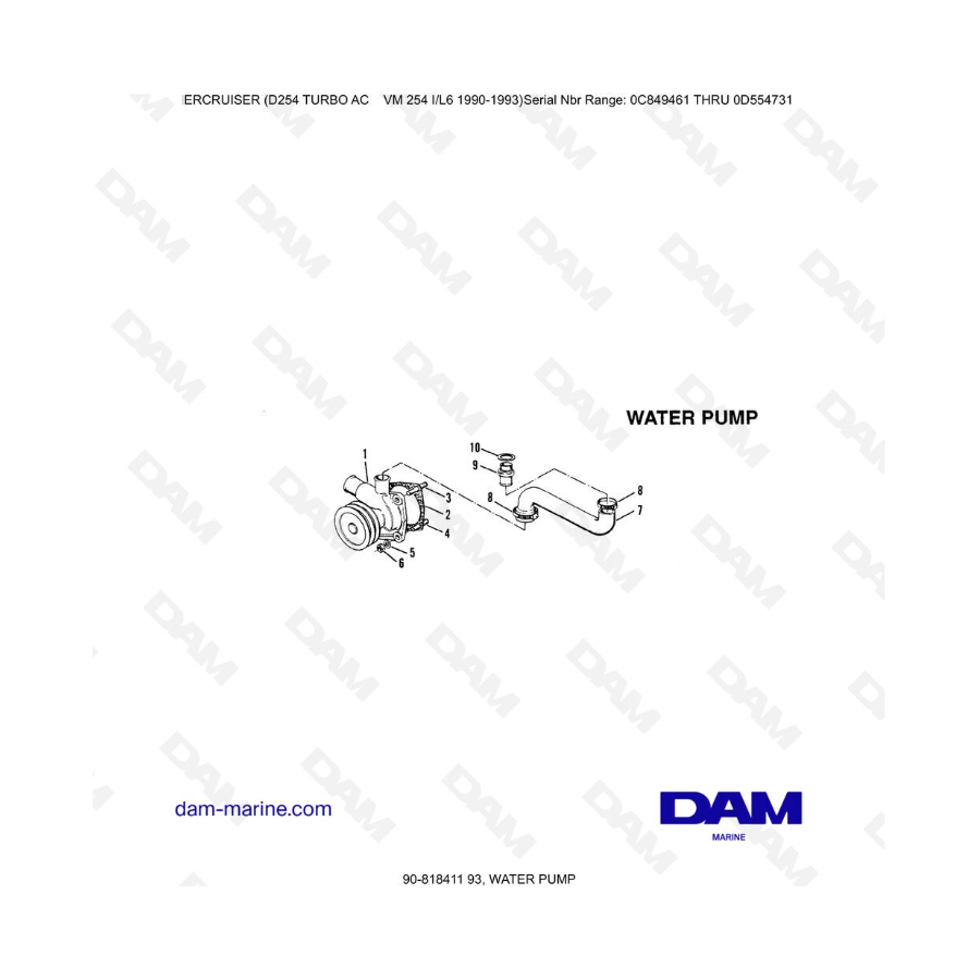 Mercruiser D254 TURBO AC - WATER PUMP