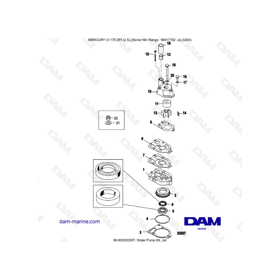 MERCURY MARINER 175 OPTIMAX - Kit Bomba Agua, Chorro