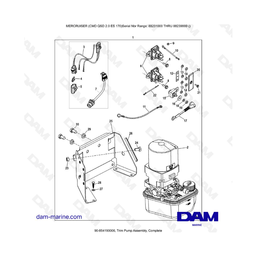 Mercruiser CMD QSD 2.0 ES 170 - Conjunto de bomba de compensación, completo