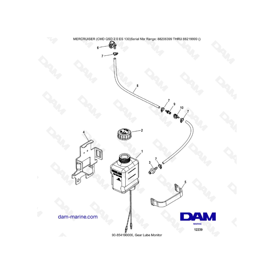 MERCRUISER CMD QSD 2.0 ES 130 - Monitor de lubricación de engranajes