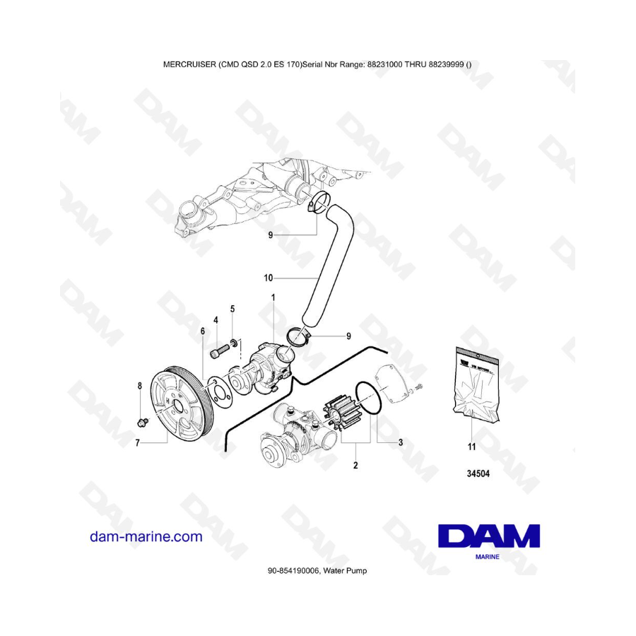 Mercruiser CMD QSD 2.0 ES 170 - Bomba de agua