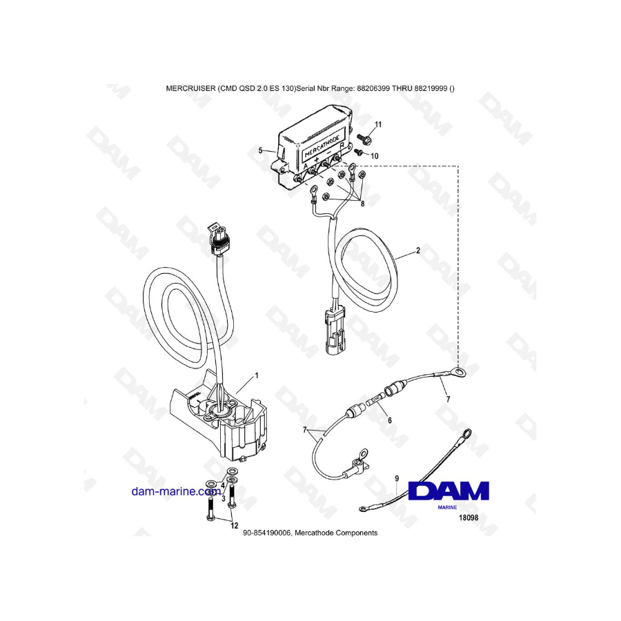 MERCRUISER CMD QSD 2.0 ES 130 - Componentes Mercathode