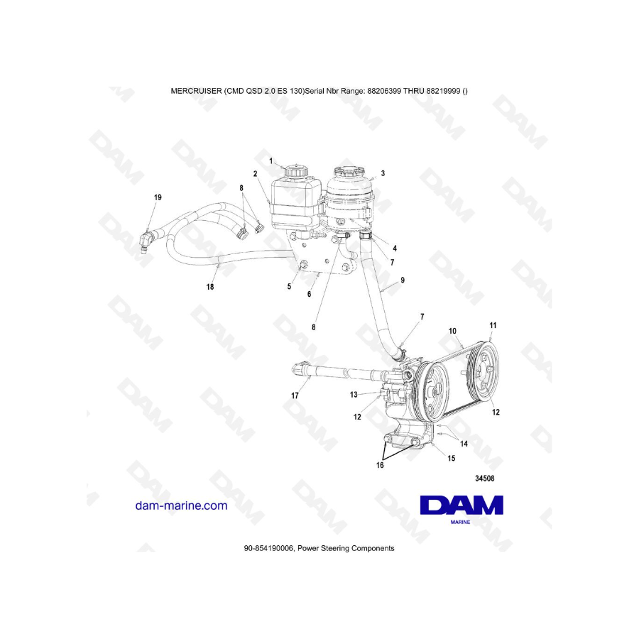 MERCRUISER CMD QSD 2.0 ES 130 - Componentes de dirección asistida