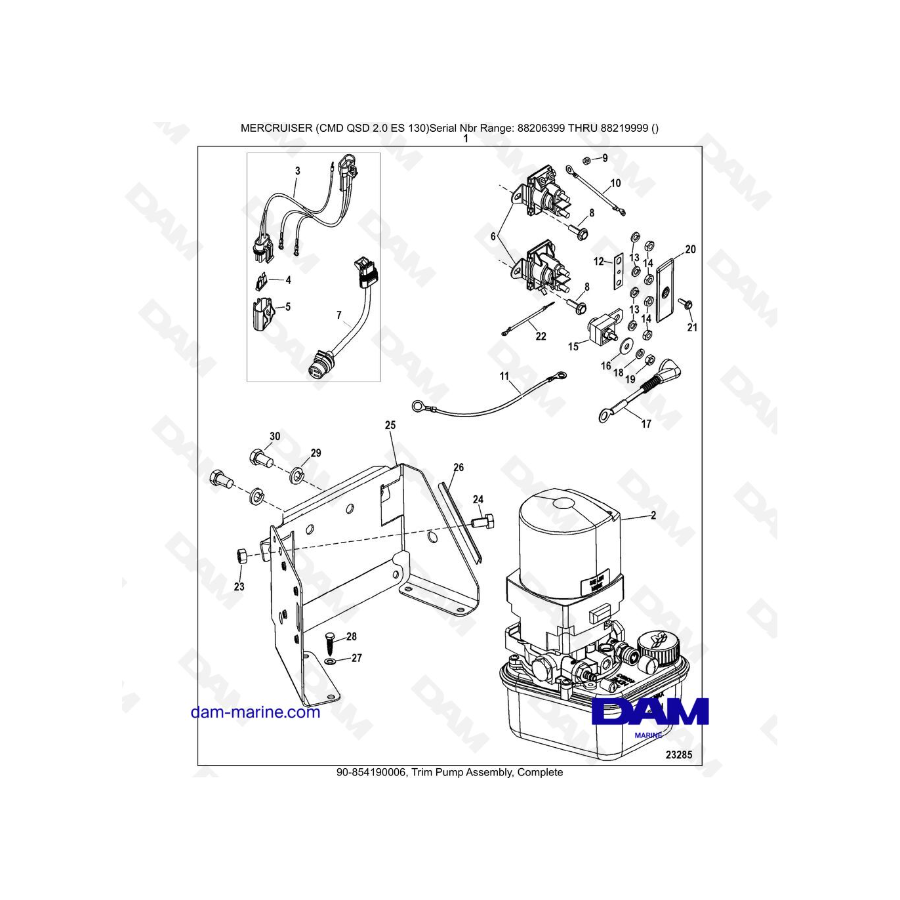 MERCRUISER CMD QSD 2.0 ES 130 - Trim Pump Assembly