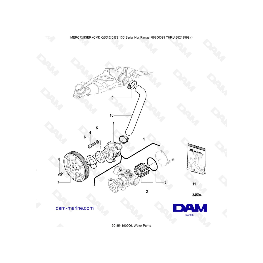 MERCRUISER CMD QSD 2.0 ES 130 - Bomba de agua