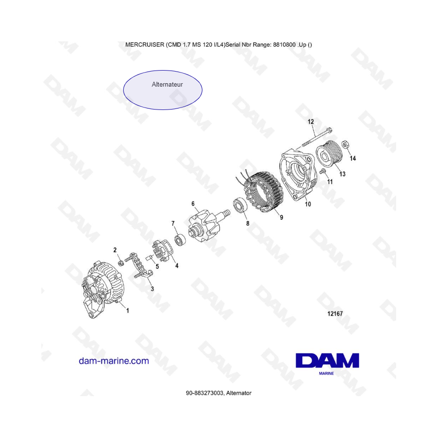 Mercruiser CMD 1.7L MS - Alternador