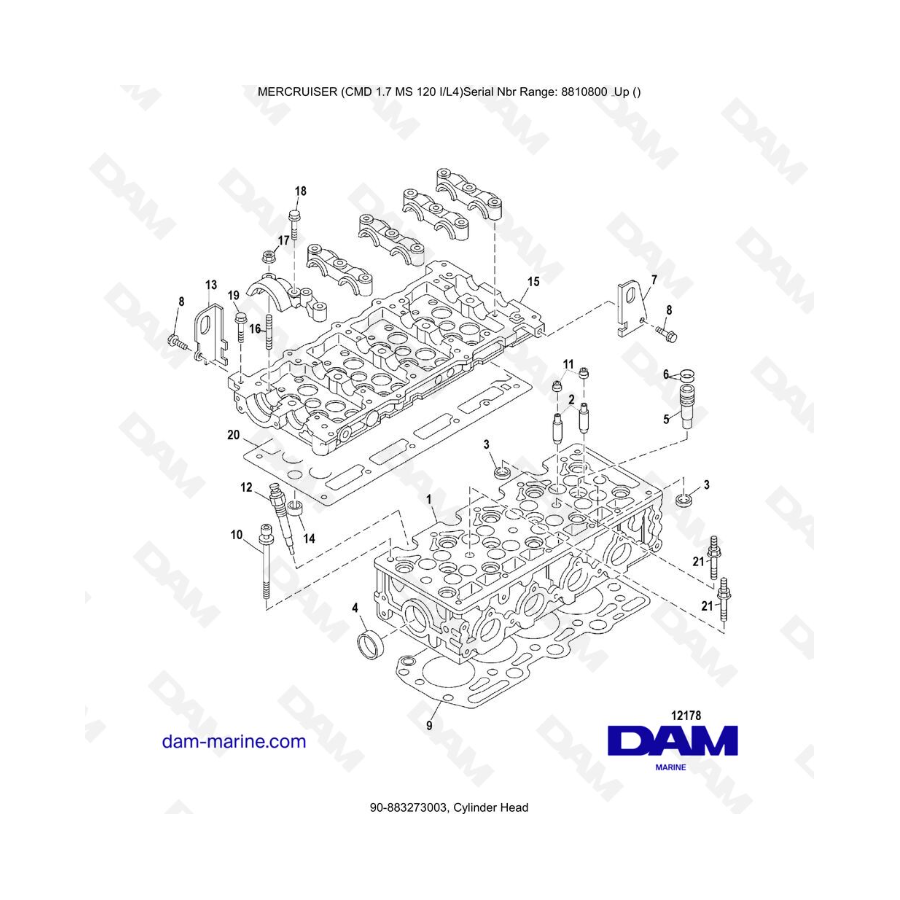 Mercruiser CMD 1.7L MS - Cylinder Head