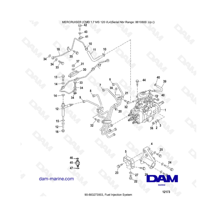 Mercruiser CMD 1.7L MS - Sistema de inyección de combustible