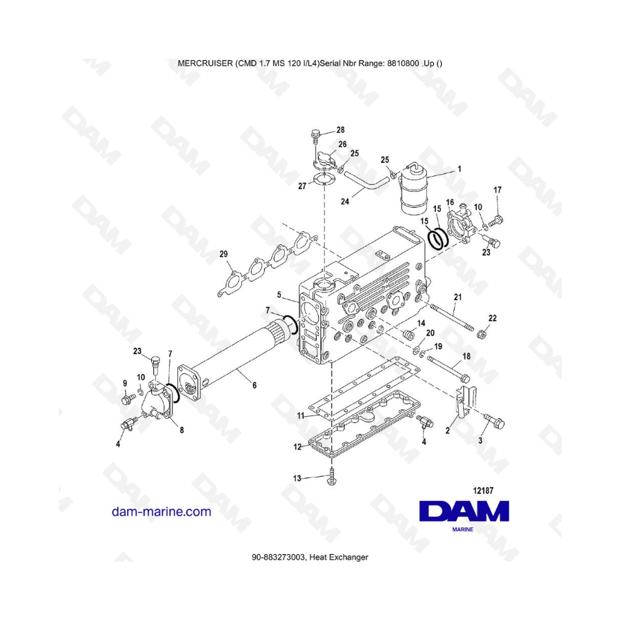 Mercruiser CMD 1.7L MS - Intercambiador de calor