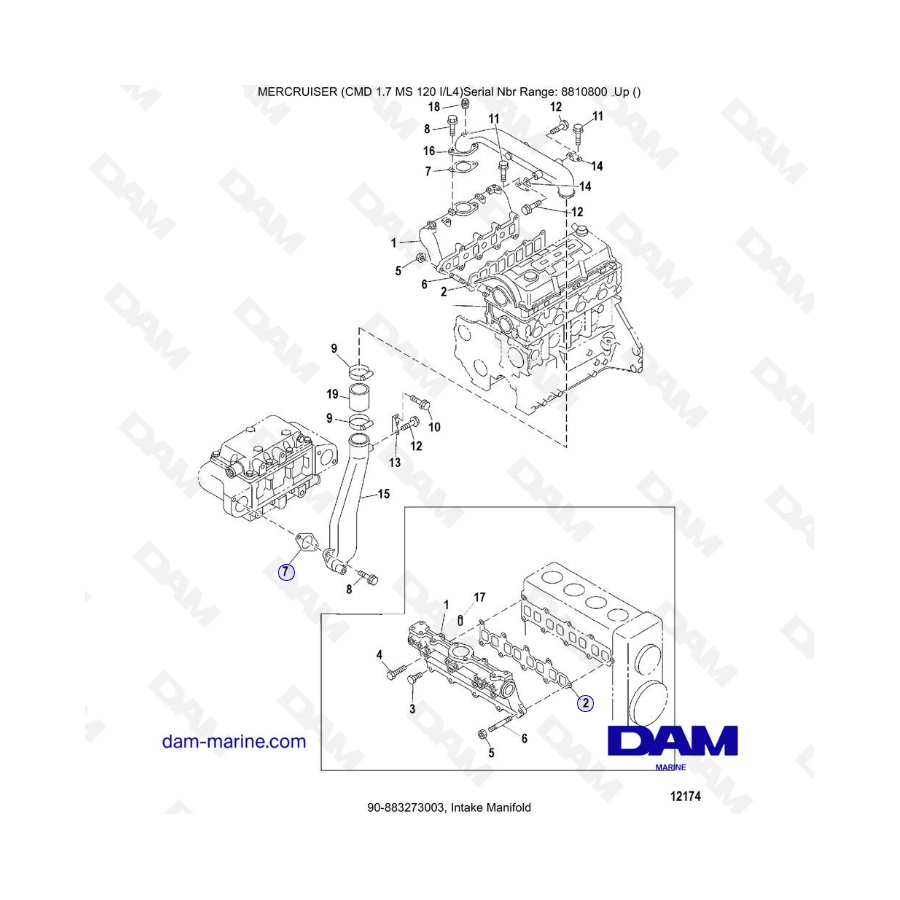 Mercruiser CMD 1.7L MS - Intake Manifold