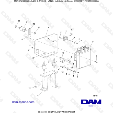 Mercruiser D4.2L 250 D-TRONIC - CONTROL UNIT AND BRACKET