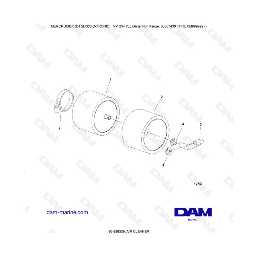 Mercruiser D4.2L 300 D-TRONIC - AIR CLEANER