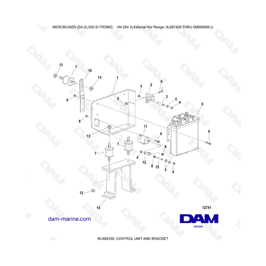 Mercruiser D4.2L 300 D-TRONIC - CONTROL UNIT AND BRACKET