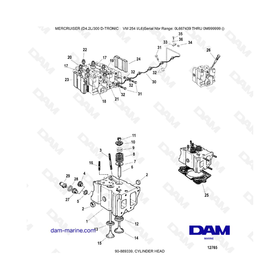 Mercruiser D4.2L 300 D-TRONIC - CYLINDER HEAD