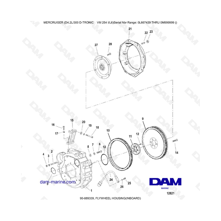 Mercruiser D4.2L 300 D-TRONIC - CAJA DEL VOLANTE (INTERIOR)