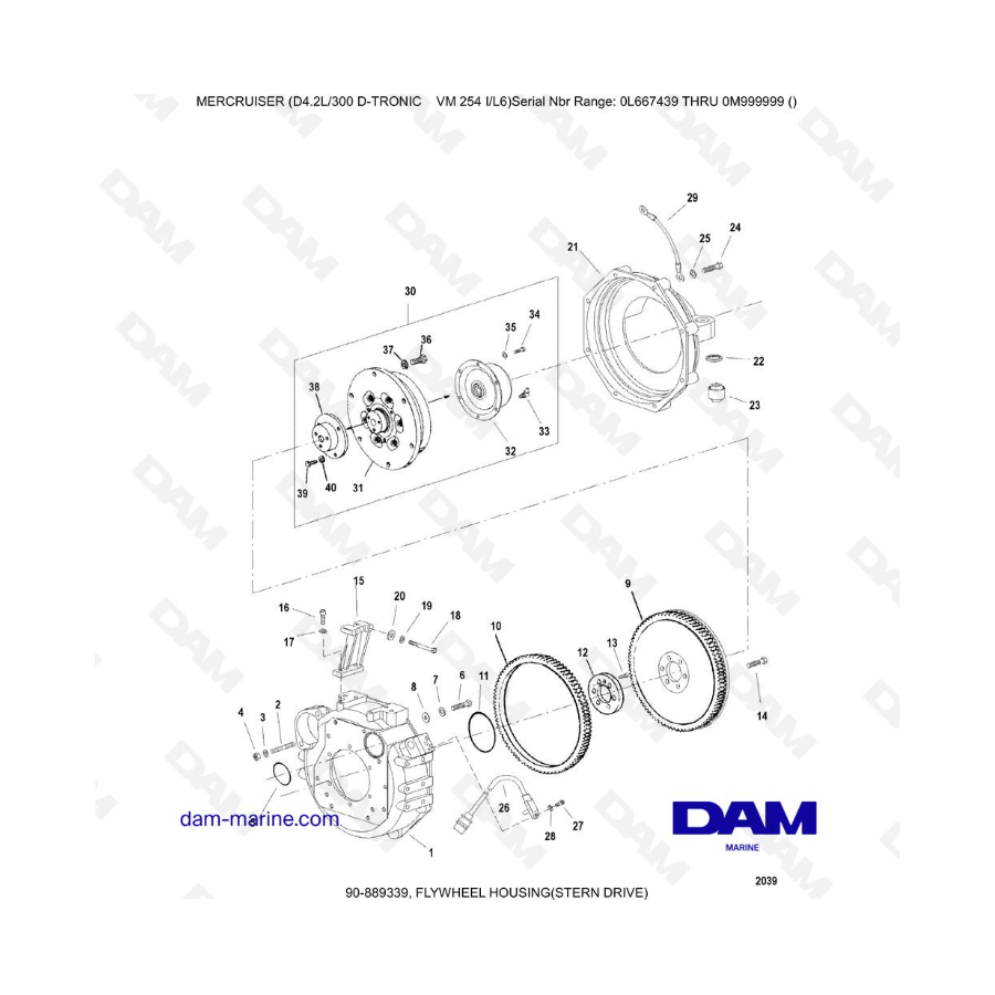 Mercruiser D4.2L 300 D-TRONIC - CAJA DEL VOLANTE (TRANSMISIÓN DE POPA)