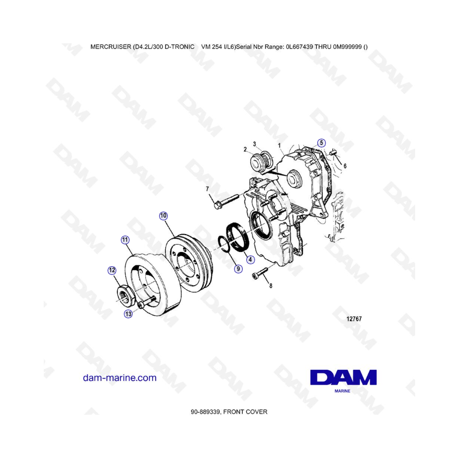 Mercruiser D4.2L 300 D-TRONIC - FRONT COVER