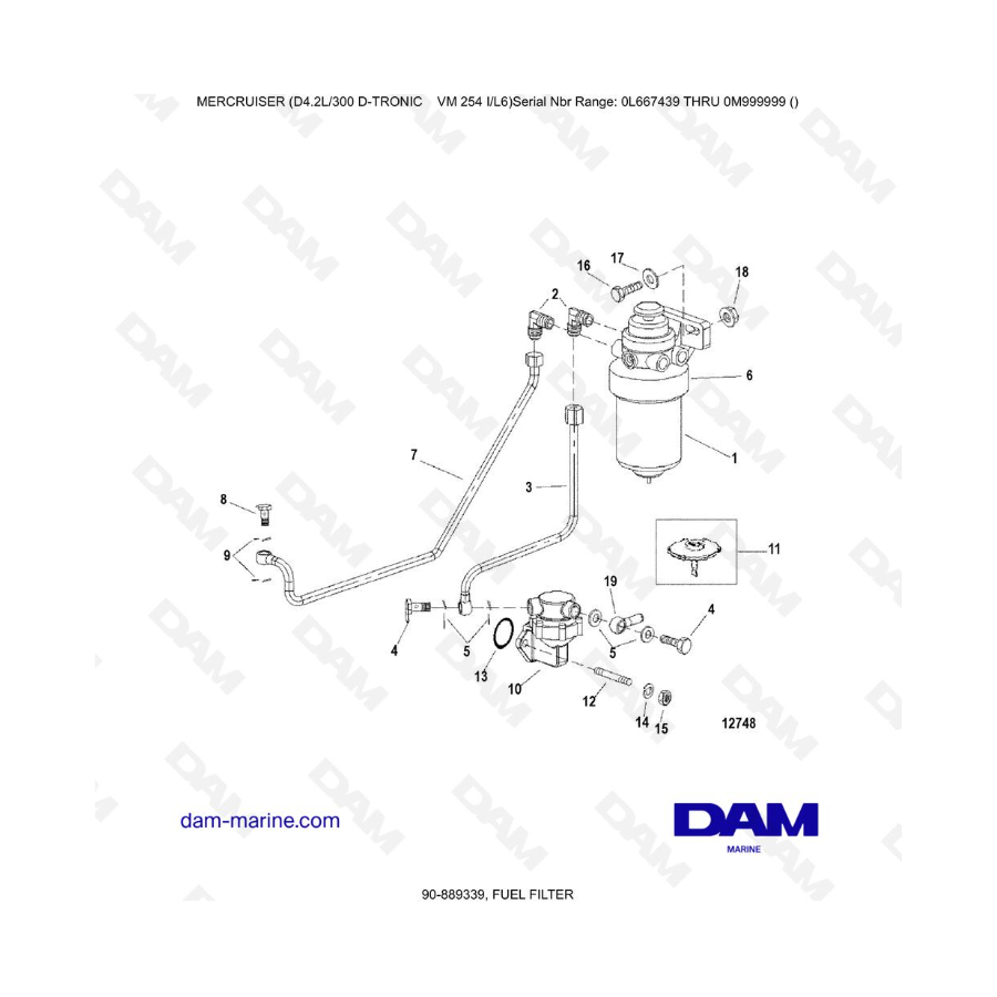 Mercruiser D4.2L 300 D-TRONIC - FUEL FILTER