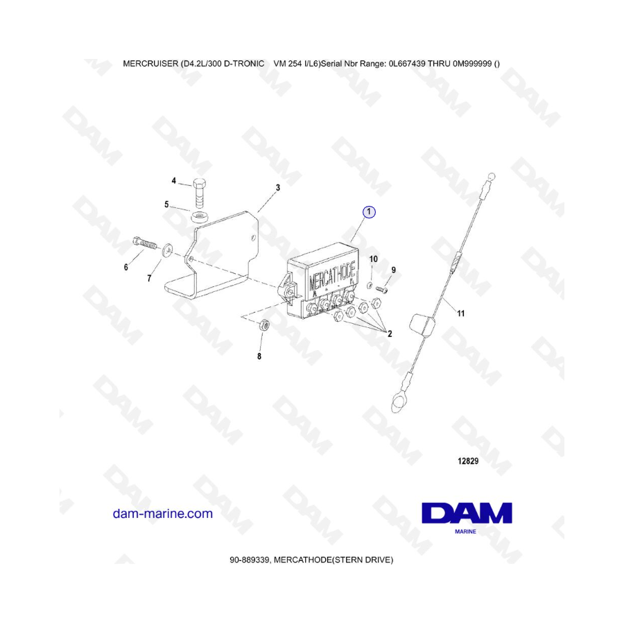 Mercruiser D4.2L 300 D-TRONIC - MERCATHODE (MANDO DE POPA)