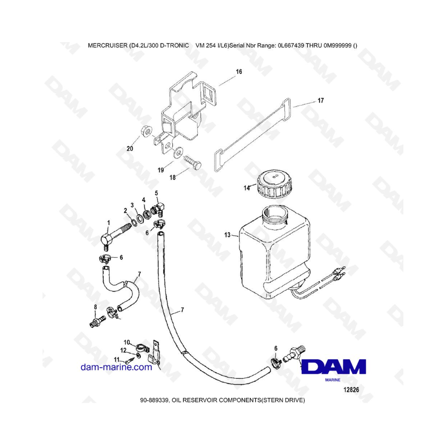 Mercruiser D4.2L 300 D-TRONIC - OIL RESERVOIR COMPONENTS(STERN DRIVE)