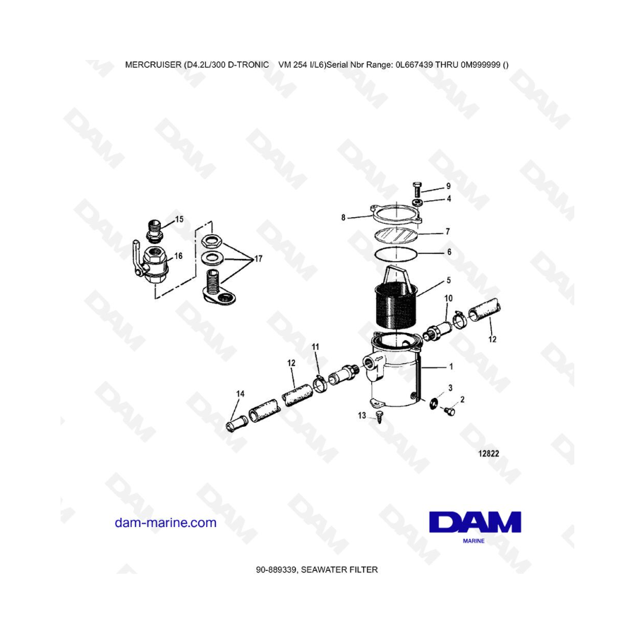 Mercruiser D4.2L 300 D-TRONIC - SEAWATER FILTER