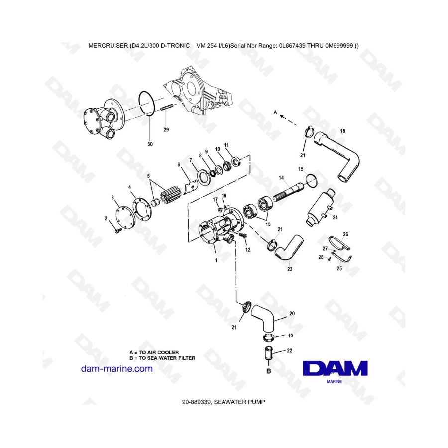 Mercruiser D4.2L 300 D-TRONIC - SEAWATER PUMP