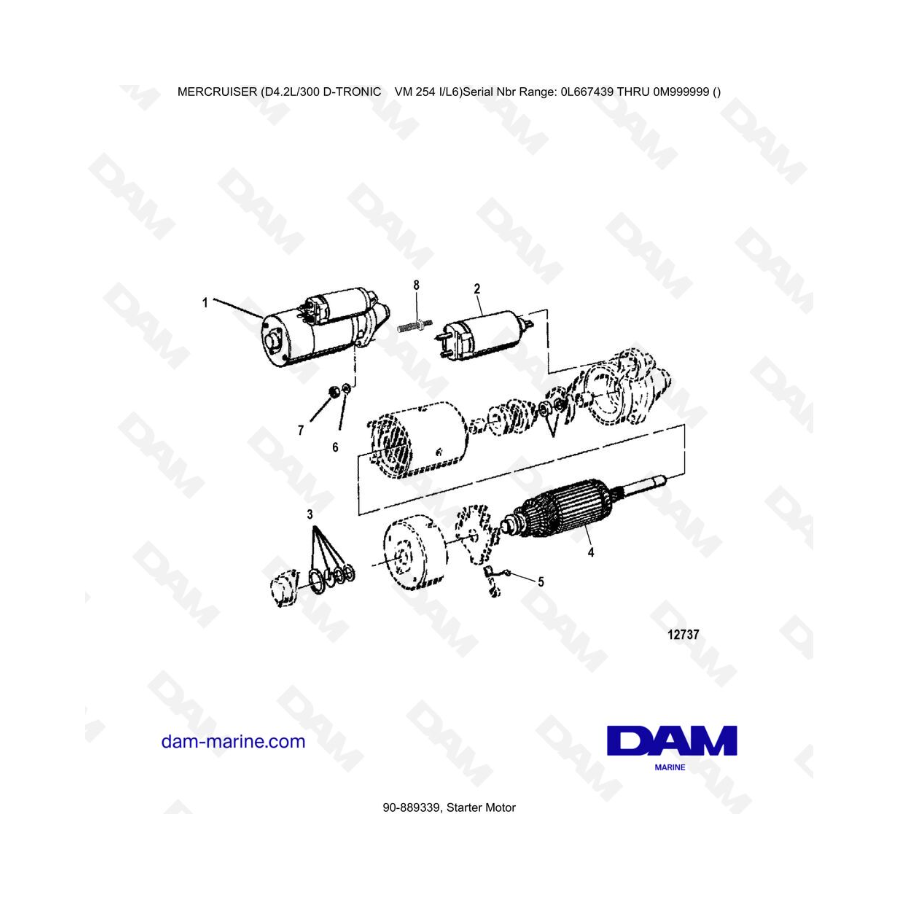 Mercruiser D4.2L 300 D-TRONIC - Starter Motor