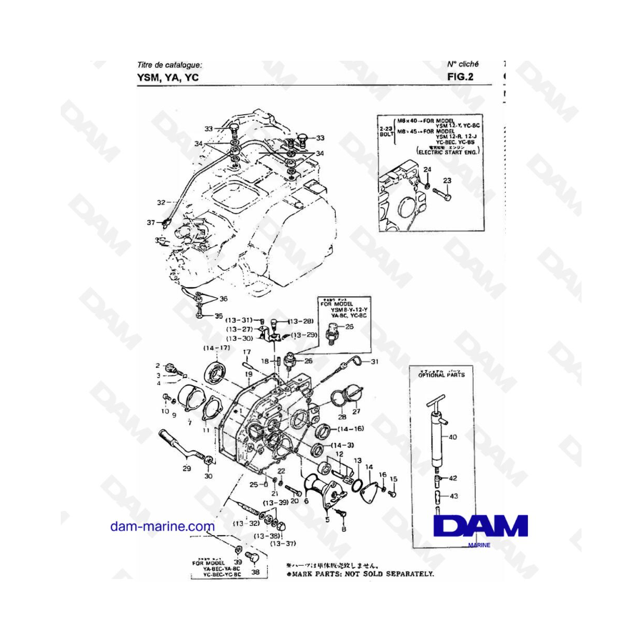 Yanmar YSM8 / YSM12 - CIL. CUBIERTA LATERAL Y LUB. SISTEMA DE ACEITE