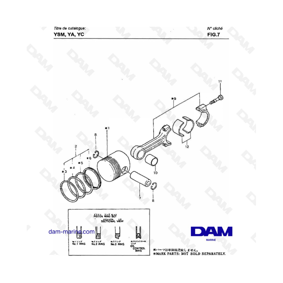 Yanmar YSM8 / YSM12 - PISTON and CONNECTING ROD 