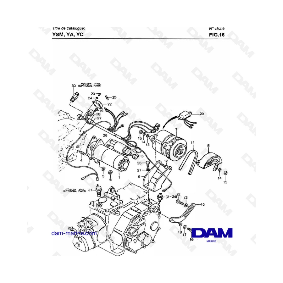 Yanmar YSM8 / YSM12 - MOTOR DE ARRANQUE Y GENERADOR