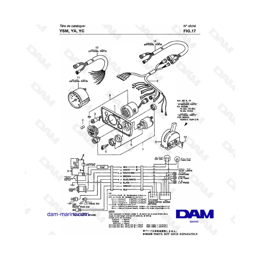 Yanmar YSM8 / YSM12 - PANEL DE INSTRUMENTOS