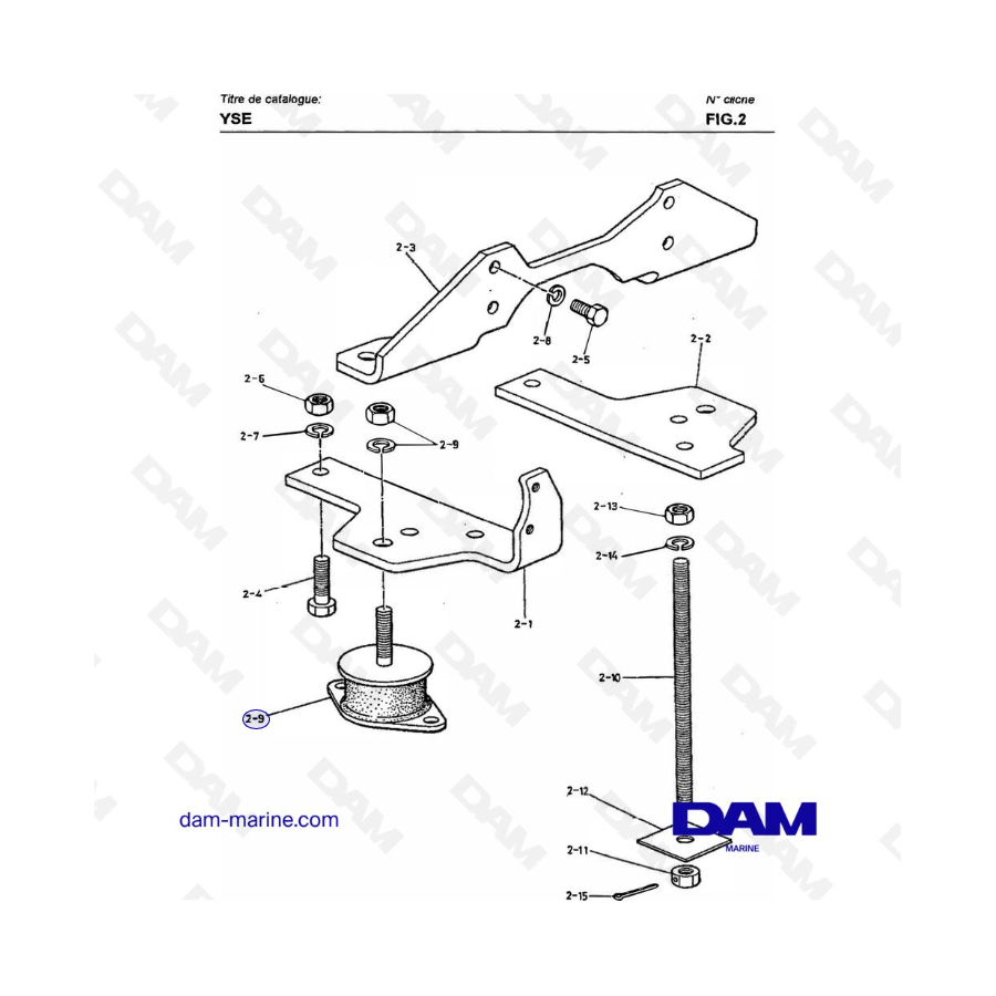 Yanmar YSE8 / YSE12 - FOUNDATION PLATE & BOLT FOR INSTALLATION (OPTIONAL PARTS)