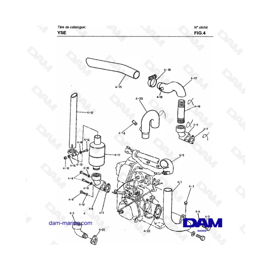 Yanmar YSE8 / YSE12 - SUCTION PIPE & EXHAUST ELBOW