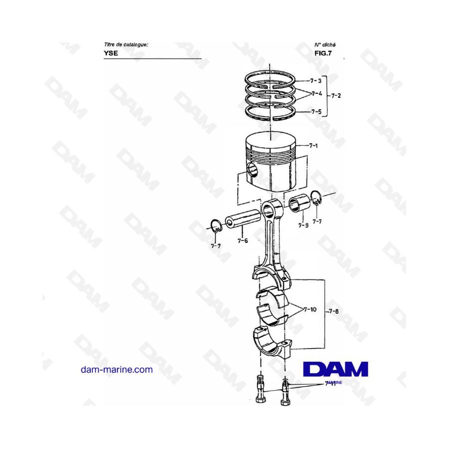 Yanmar YSE8 / YSE12 - PISTÓN Y BIELA