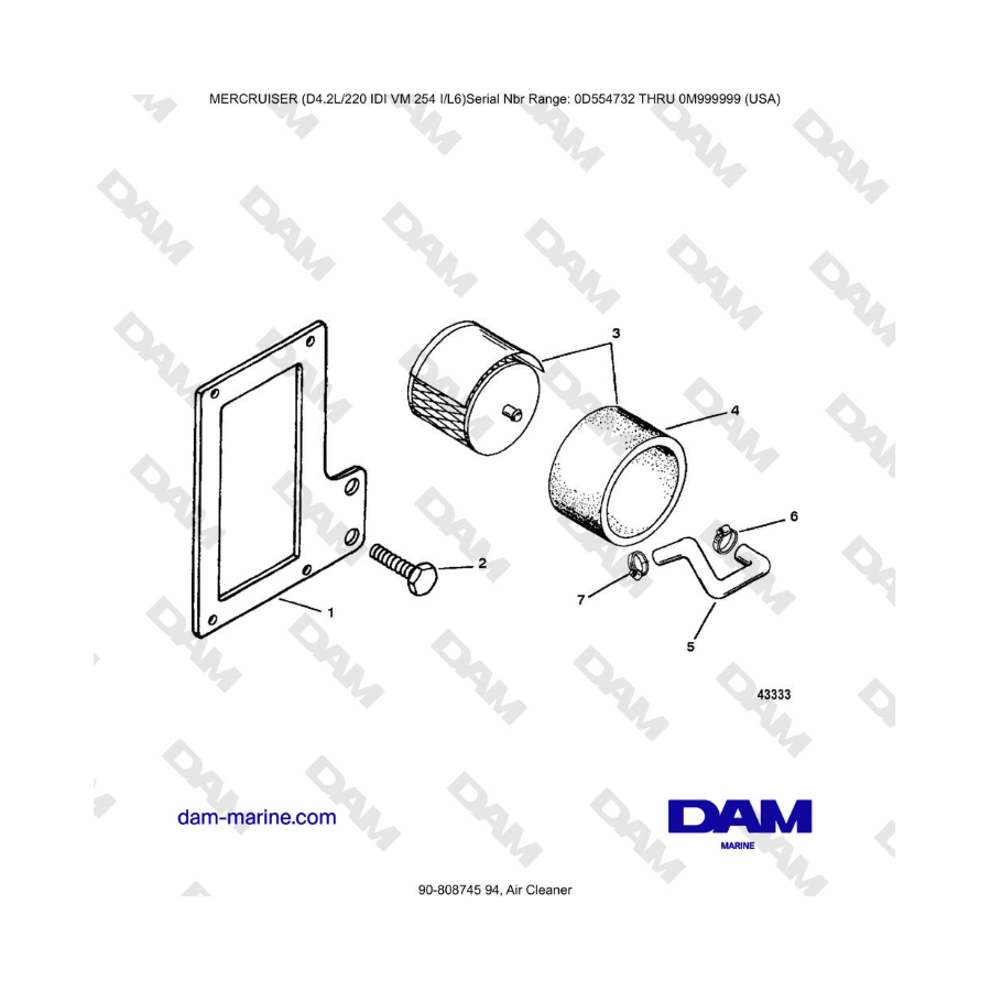 Mercruiser 4.2L 220 IDI - Air cleaner