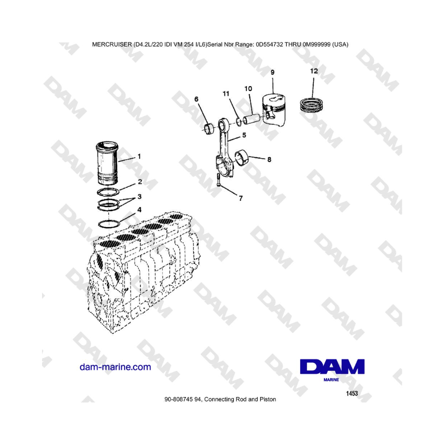 Mercruiser 4.2L 220 IDI - Connecting Rod and Piston