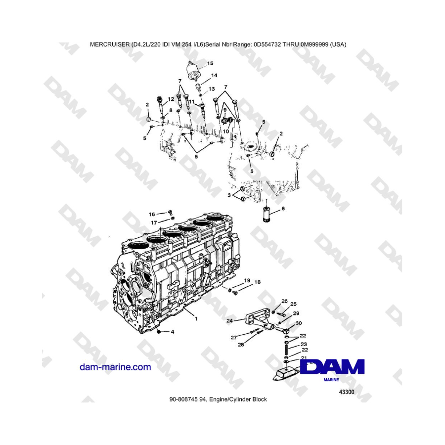 Mercruiser 4.2L 220 IDI - Engine/Cylinder Block