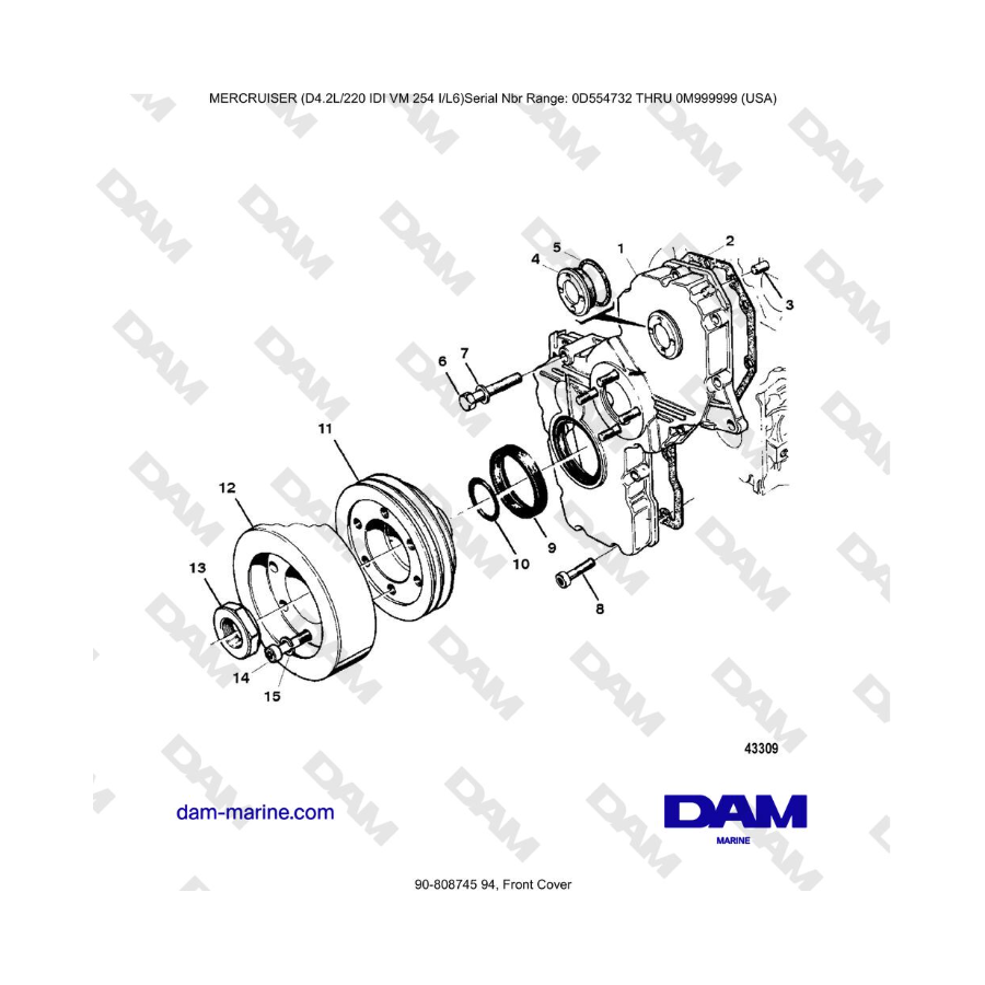 Mercruiser 4.2L 220 IDI - Front Cover